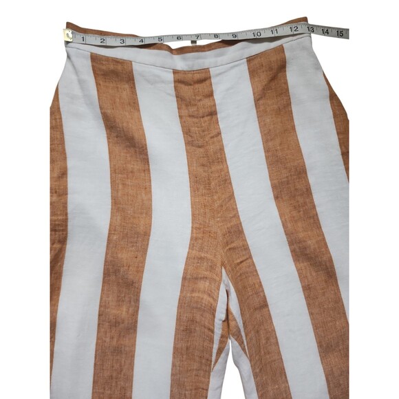 Amanda Uprichard Revolve Linen Pants Womens S Ginger White Striped Coastal Beach - Picture 5 of 7